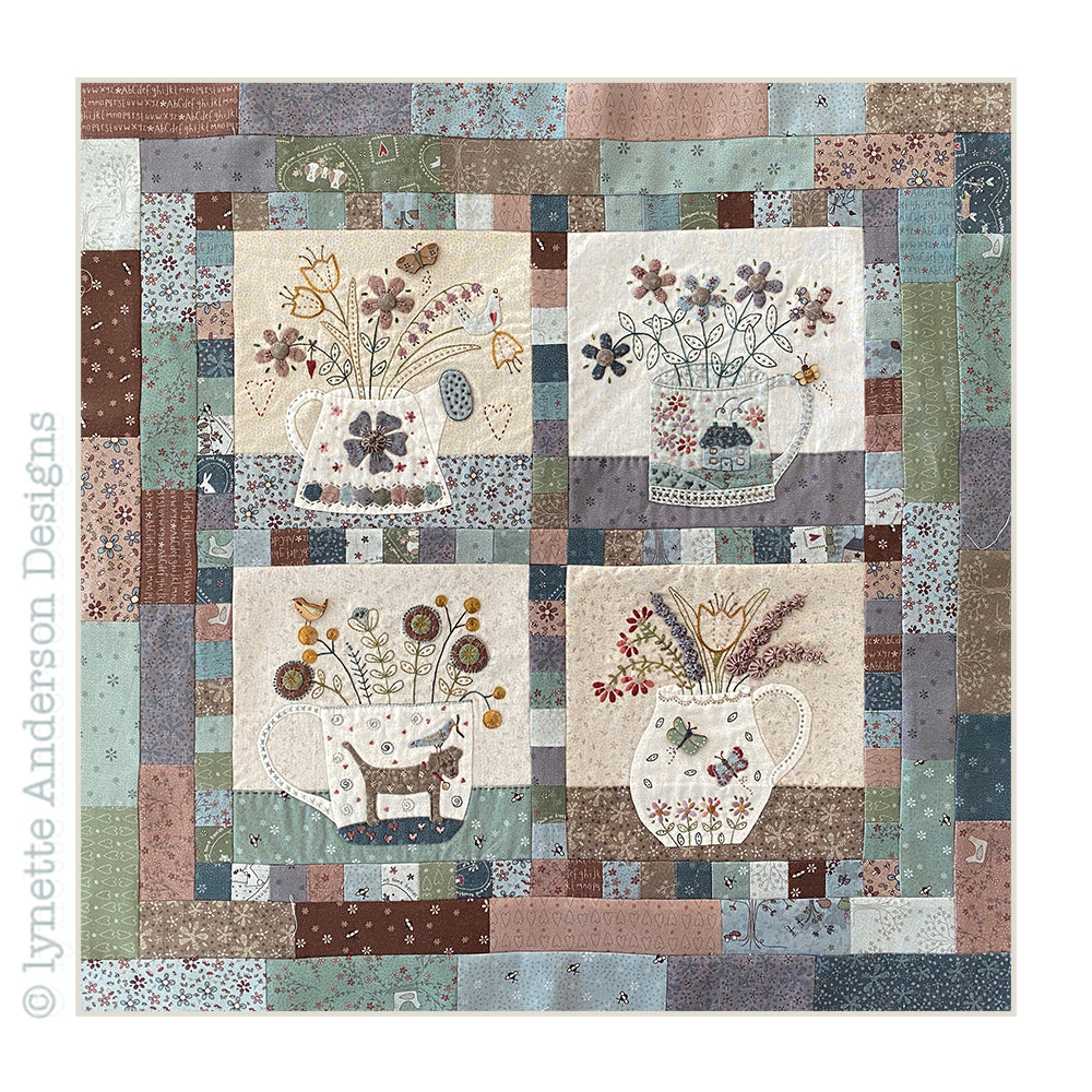 Say it with Flowers Pattern Set with Hand Painted Buttons