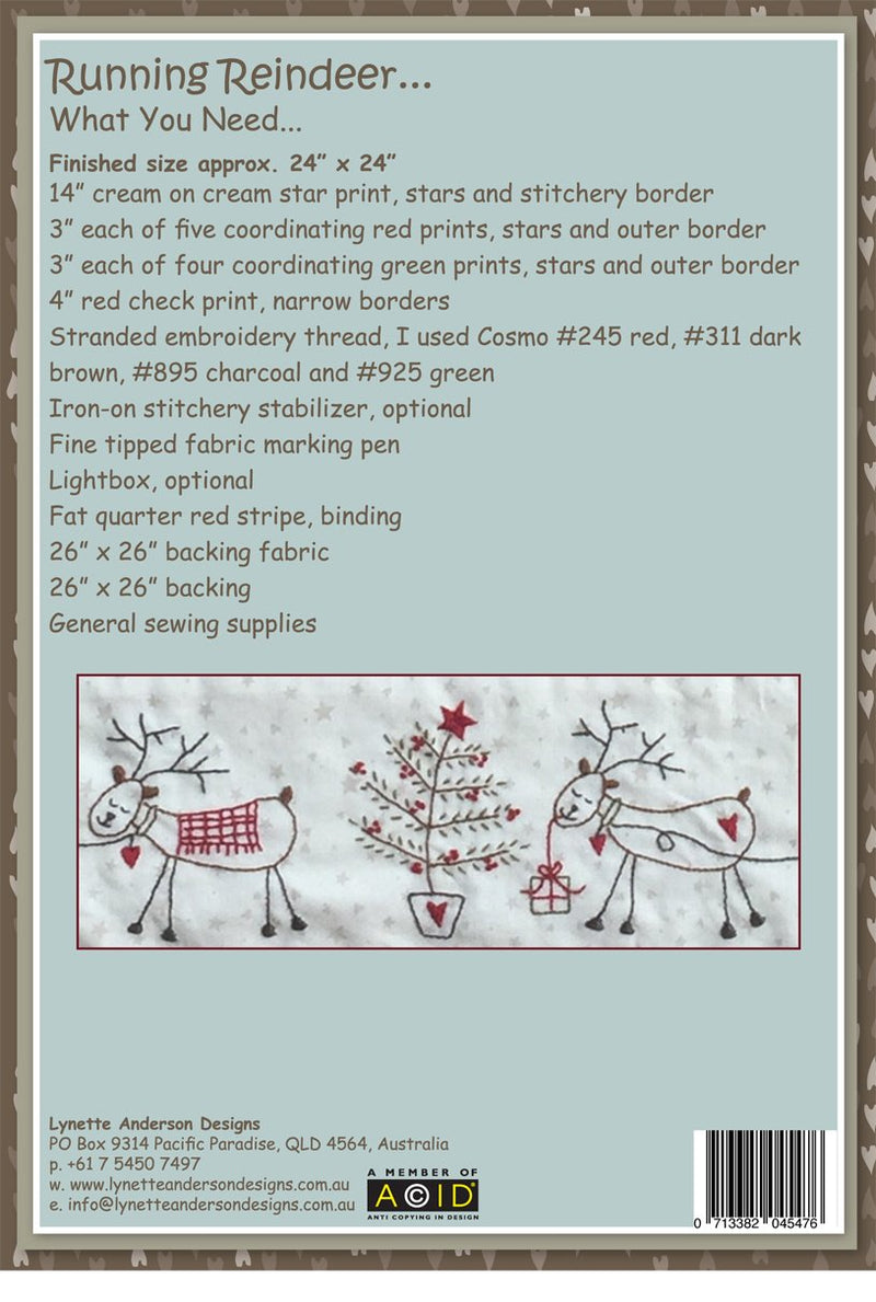 Running Reindeer Table Topper - pattern