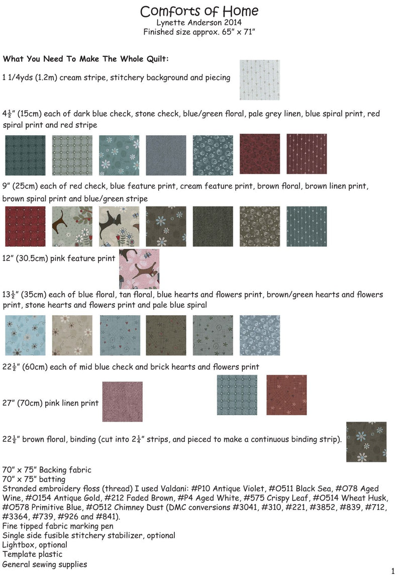 Comforts of Home - Pattern Set