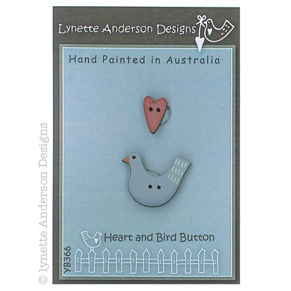 Heart & Bird - Button pack (2pcs)