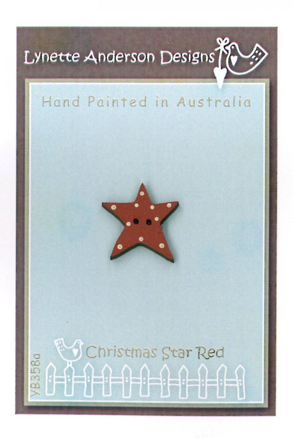 Christmas Star Button (primitive red)